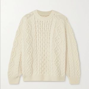 Loulou Studio Secas Cable Knit Sweater, Ivory, size XS